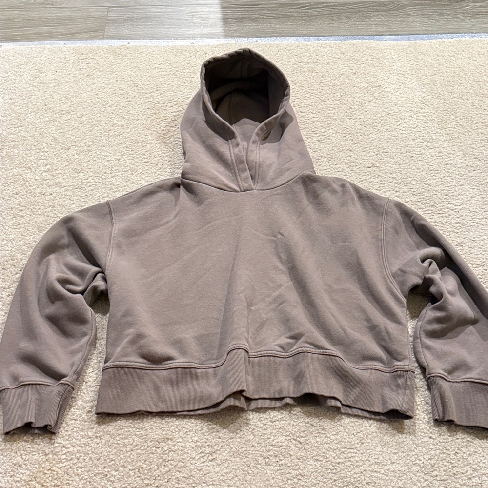 ZARA Cropped Brown Hoodie